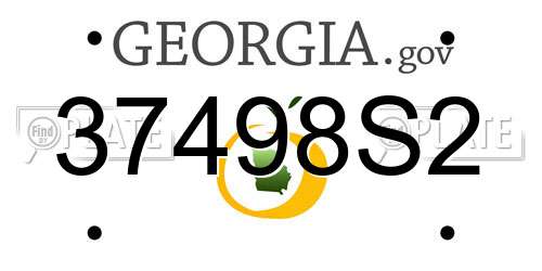 37498S2 Georgia License Plate