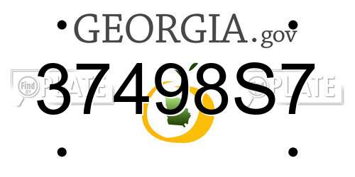 37498S7 Georgia License Plate