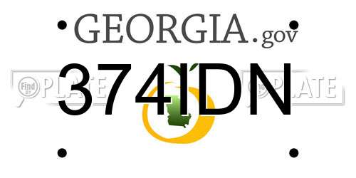 374IDN Georgia License Plate