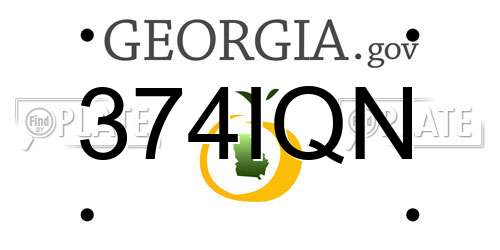 374IQN Georgia License Plate