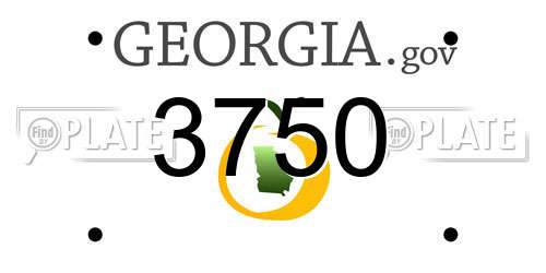 3750 Georgia License Plate