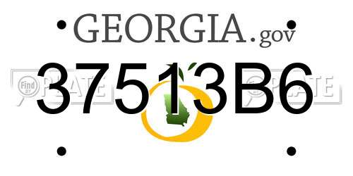 37513B6 Georgia License Plate