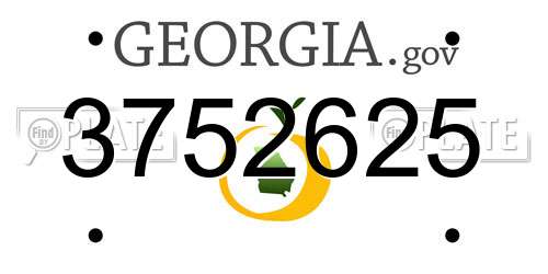3752625 Georgia License Plate