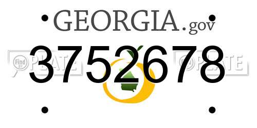3752678 Georgia License Plate