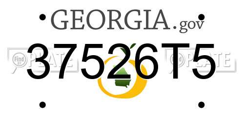 37526T5 Georgia License Plate