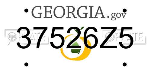 37526Z5 Georgia License Plate