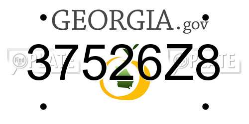 37526Z8 Georgia License Plate