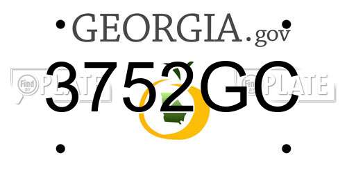 3752GC Georgia License Plate