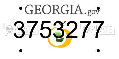 3753277 Georgia License Plate