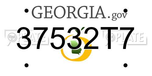 37532T7 Georgia License Plate
