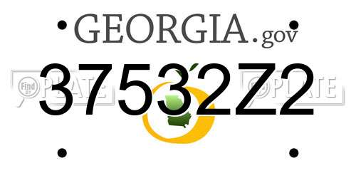37532Z2 Georgia License Plate