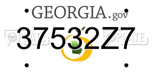 37532Z7 Georgia License Plate