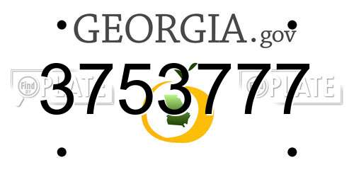3753777 Georgia License Plate