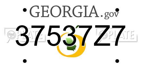37537Z7 Georgia License Plate
