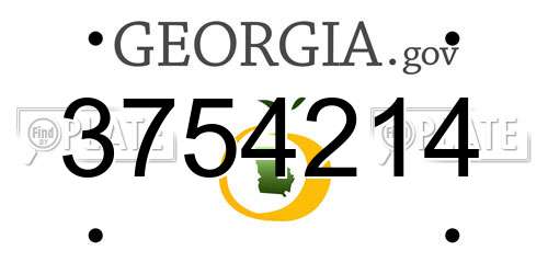 3754214 Georgia License Plate