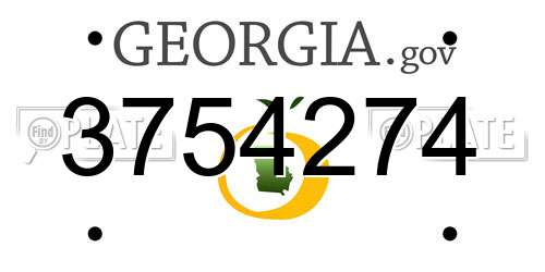 3754274 Georgia License Plate