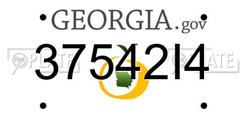 37542I4 Georgia License Plate