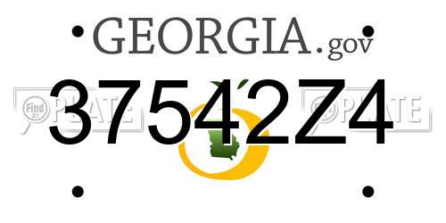 37542Z4 Georgia License Plate