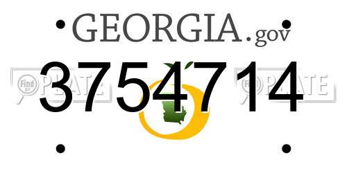 3754714 Georgia License Plate