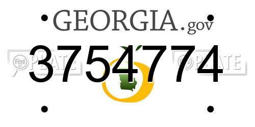 3754774 Georgia License Plate