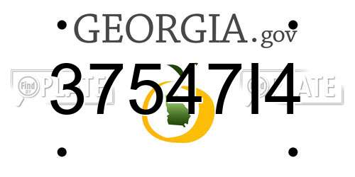 37547I4 Georgia License Plate