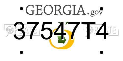 37547T4 Georgia License Plate