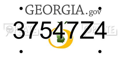 37547Z4 Georgia License Plate