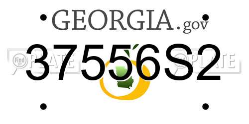 37556S2 Georgia License Plate