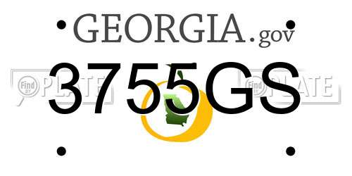 3755GS Georgia License Plate