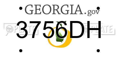 3756DH Georgia License Plate