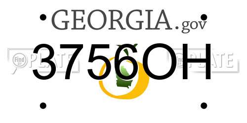 3756OH Georgia License Plate
