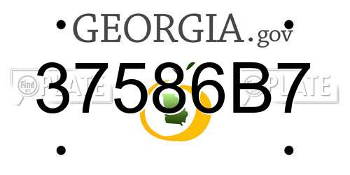 37586B7 Georgia License Plate