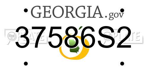 37586S2 Georgia License Plate