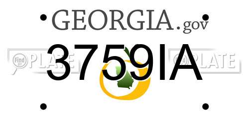 3759IA Georgia License Plate