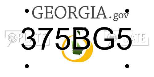 375BG5 Georgia License Plate