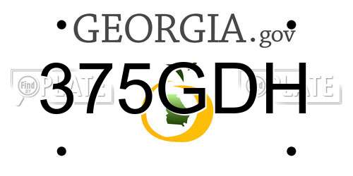375GDH Georgia License Plate