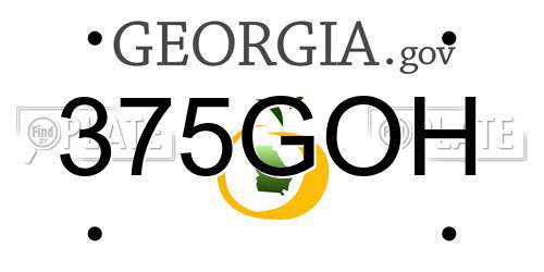 375GOH Georgia License Plate