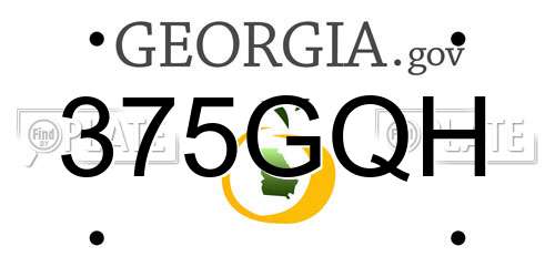 375GQH Georgia License Plate