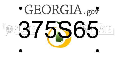 375S65 Georgia License Plate