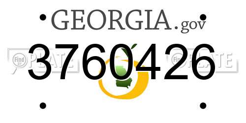 3760426 Georgia License Plate