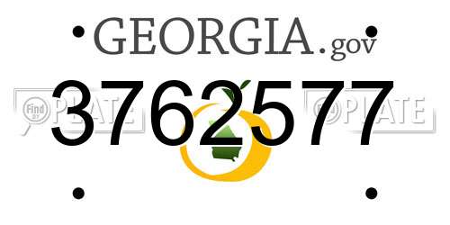 3762577 Georgia License Plate