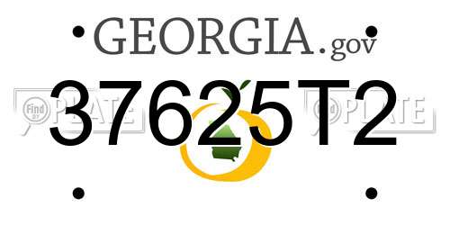 37625T2 Georgia License Plate