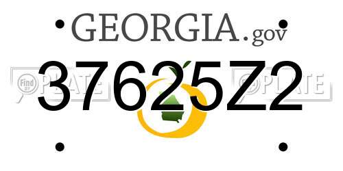 37625Z2 Georgia License Plate