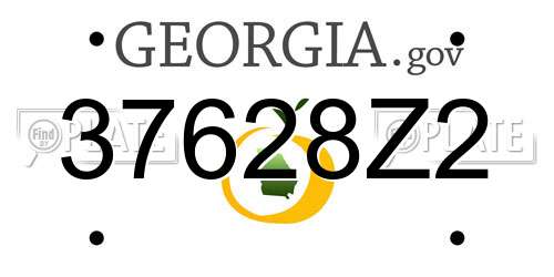 37628Z2 Georgia License Plate