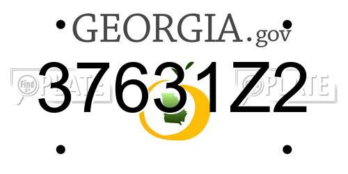 37631Z2 Georgia License Plate