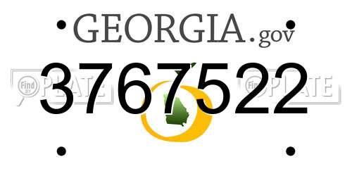 3767522 Georgia License Plate