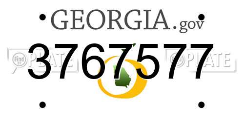 3767577 Georgia License Plate
