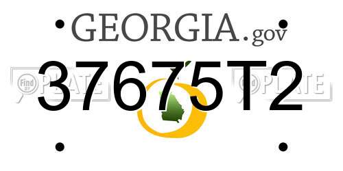 37675T2 Georgia License Plate