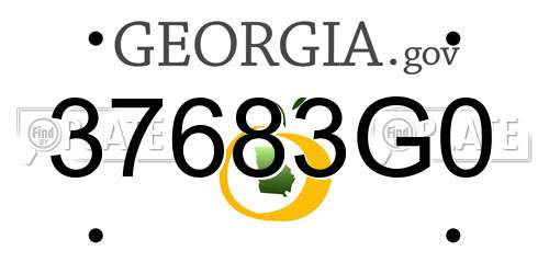 37683G0 Georgia License Plate