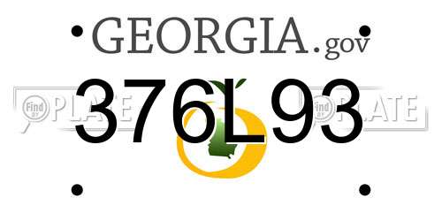 376L93 Georgia License Plate